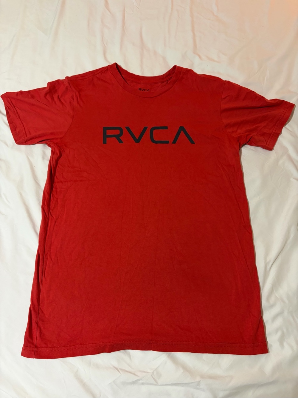 RVCA Red Short-Sleeve Logo Tee